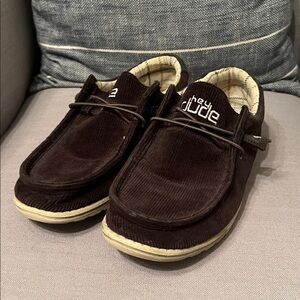 Hey Dude Men's Dark Brown Corduroy Loafers